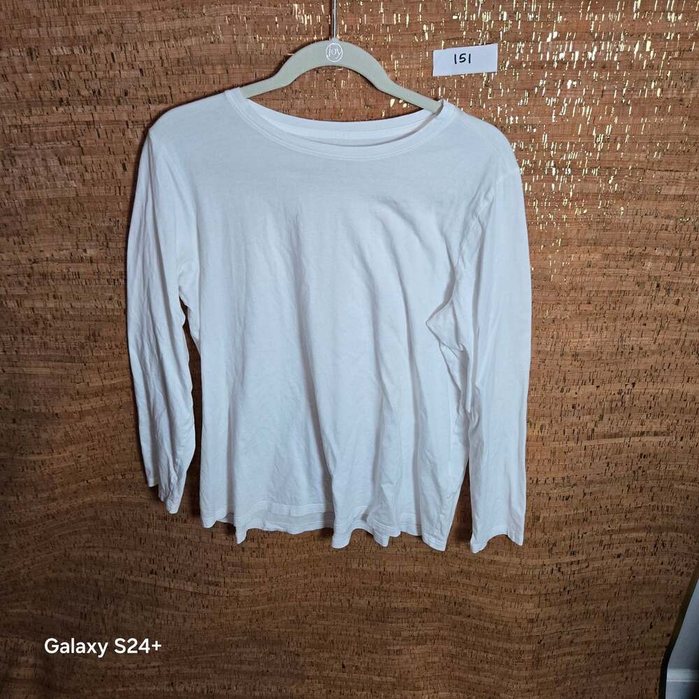 Eileen Fisher Organic Cotton Long Sleeve T-Shirt White XL